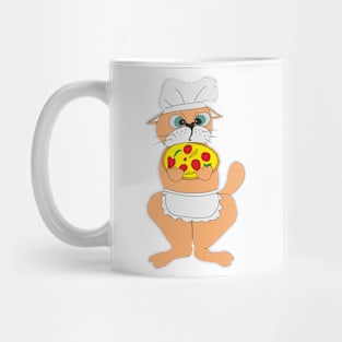 Funny cat and pizza Mug